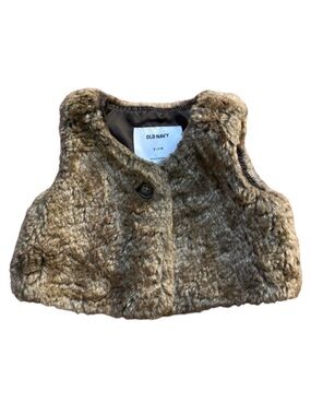 Old Navy 6-12M Brown Faux Fur Vest